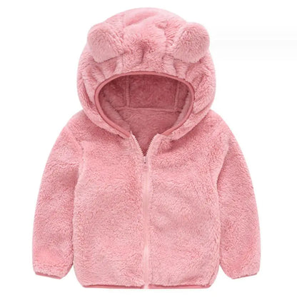 Baby's cute fleece winter coat with hood