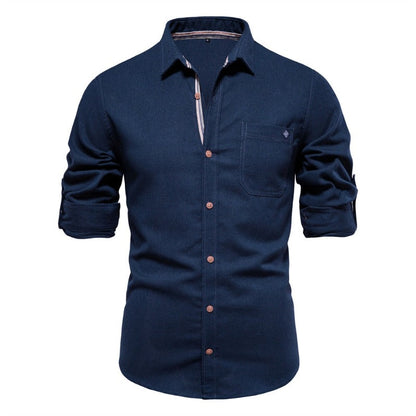 Slim fit button-down shirt for men