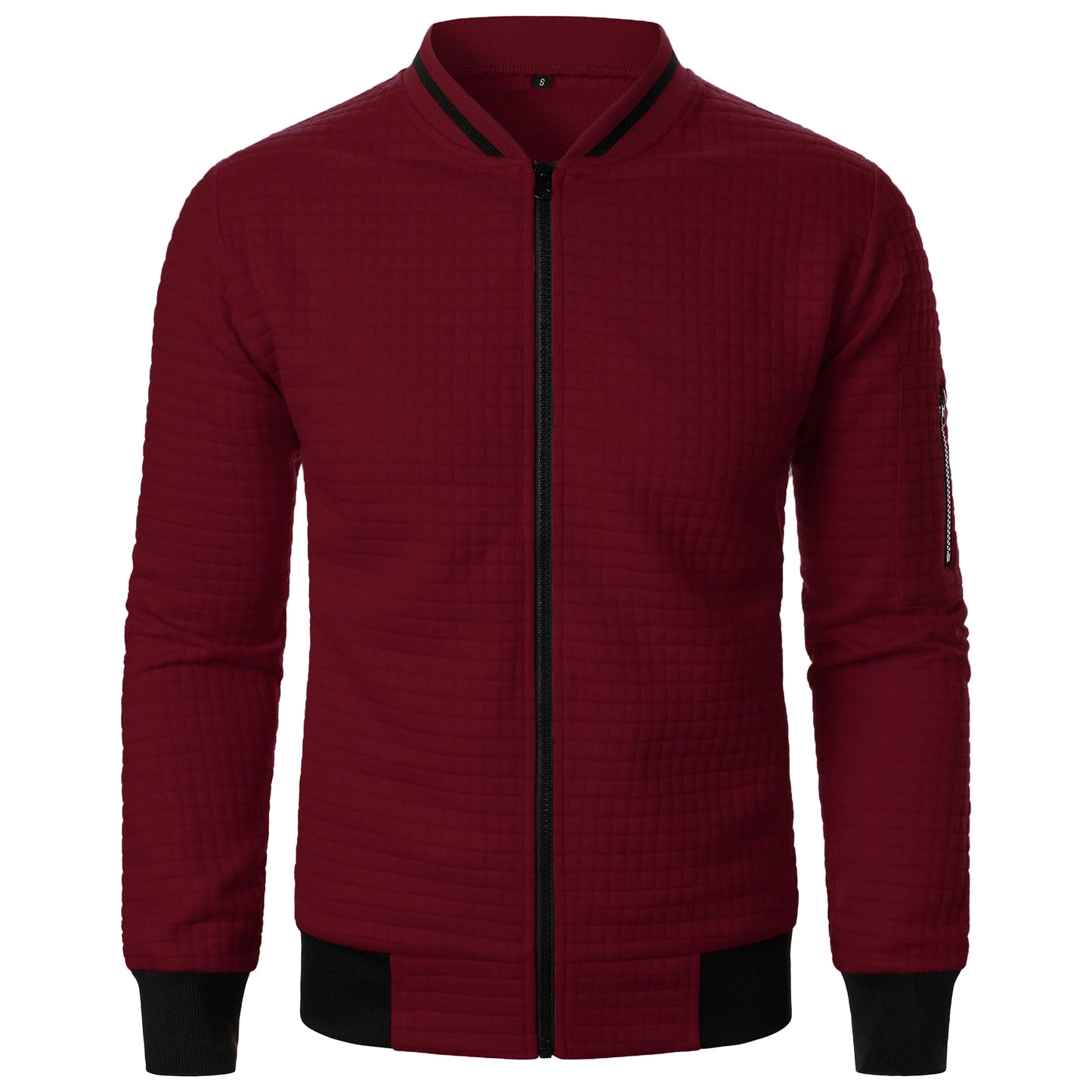 Men's casual stand collar zip up jacket