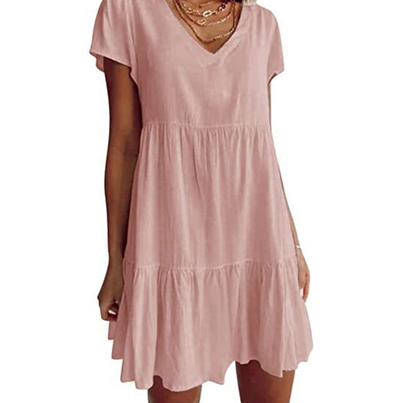 Lightweight Women's Dress - Short Sleeve Summer Dress