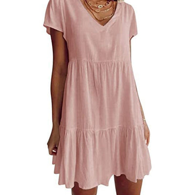 Lightweight Women's Dress - Short Sleeve Summer Dress