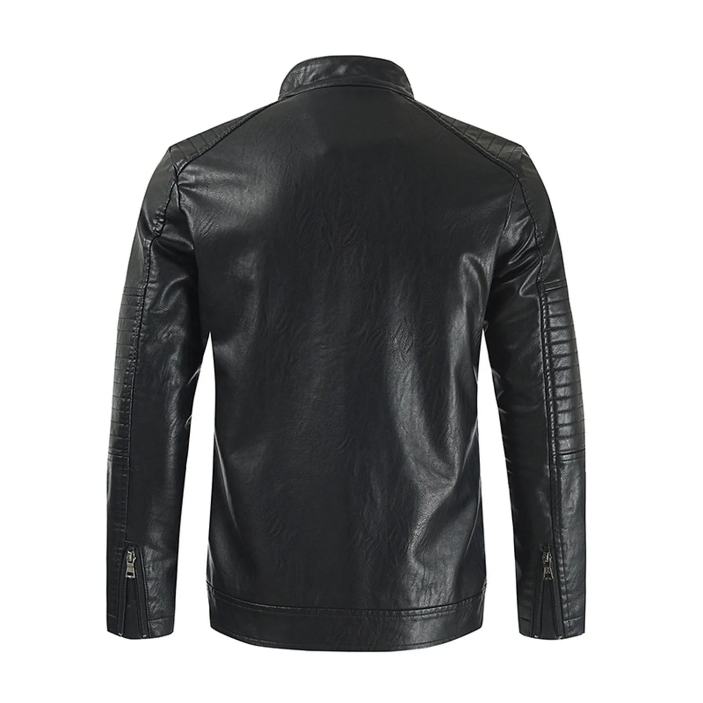 Men's vintage windbreaker pu leather jacket