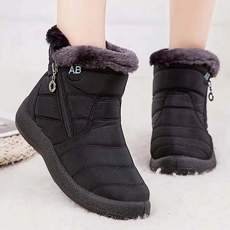 Women's waterproof casual boots with soft fur