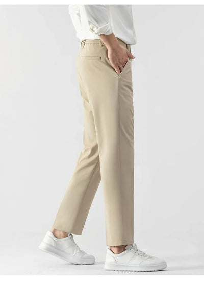 Men’s Slim Fit Trousers – Lightweight Fabric – Tailored Cut – Business Casual Wear