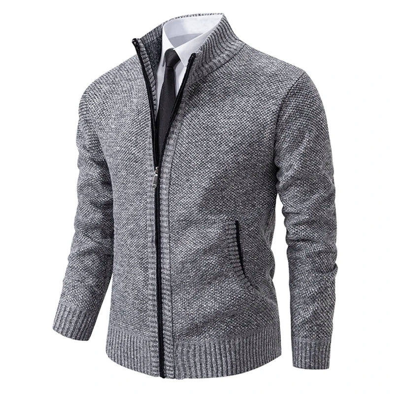 Men’s Fleece Vest – Slim Fit – Stand Collar – Full Zip – Soft Warm Layering Piece