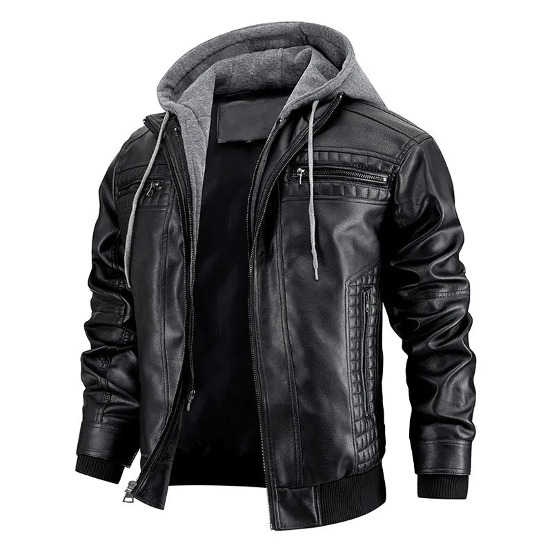 Men's jacket with detachable hood