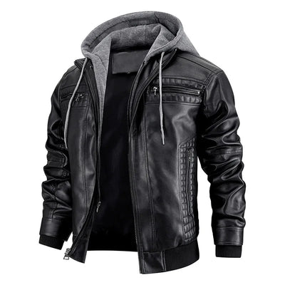 Men's jacket with detachable hood