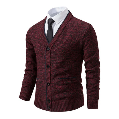 Men's v-neck knitted cardigan