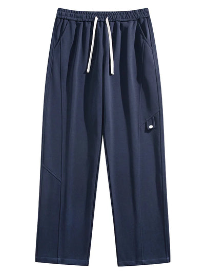 Men’s Relaxed Fit Trousers - Soft Cotton Blend - Drawstring Waist - Casual Everyday Wear