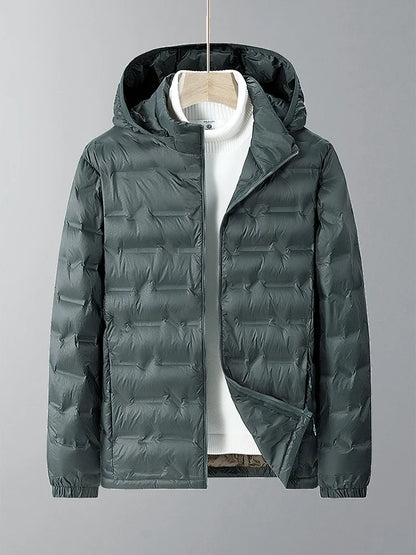 Men's casual lightweight winter jacket with hood