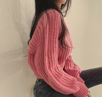 Women's elegant winter long sleeve pullover sweater