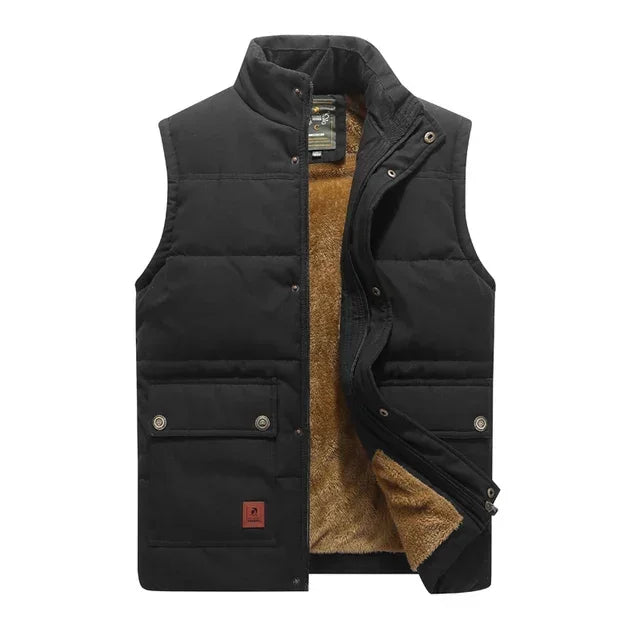 Men's sleeveless faux fur fleece vest