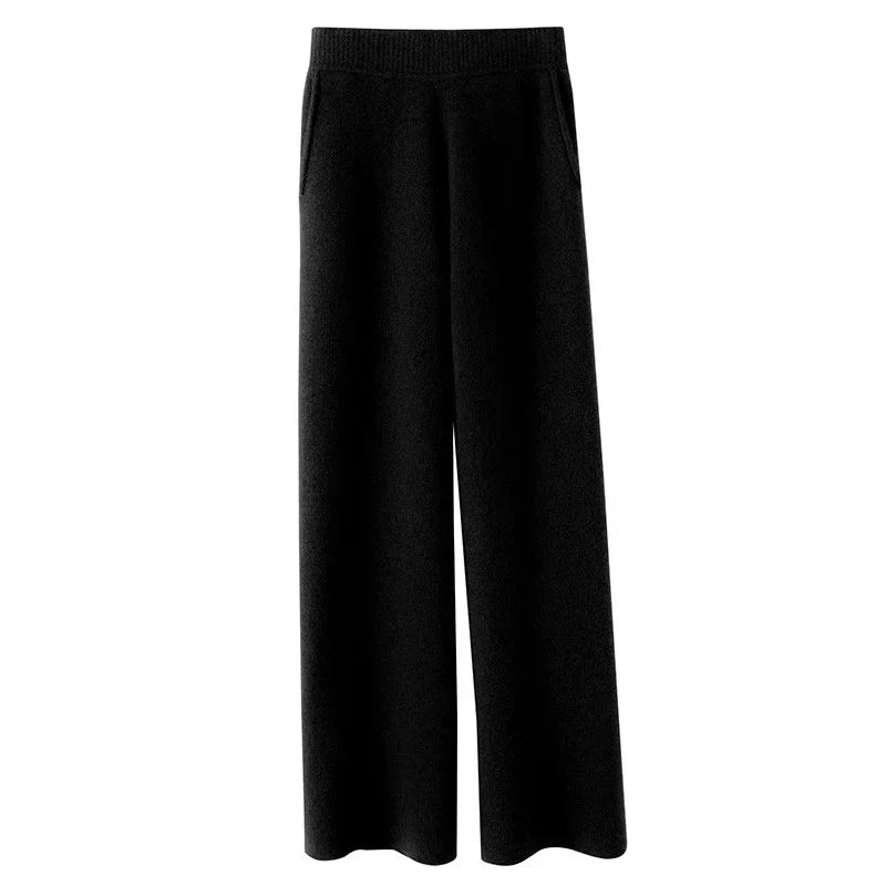 Women’s Sweatpants – Soft Fleece – Wide Leg – Elastic Waist – Full Length with Pockets