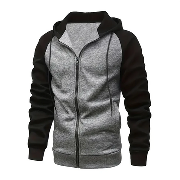 Heren lange mouwen color block hoodie met rits