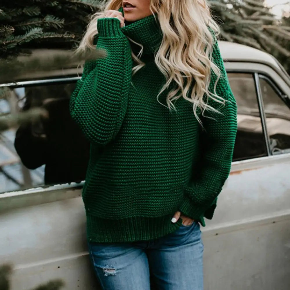 Women's loose roll-neck sweater