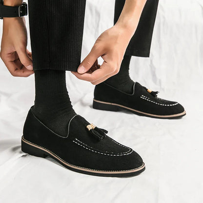 Men’s Moccasins – Suede – Tassel Detail – Classic Fit – Smart Casual Versatile Shoes