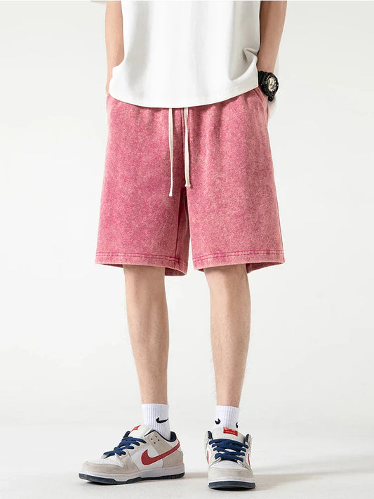 Men’s Casual Shorts – Relaxed Fit – Cotton Blend – Elastic Waist – Knee Length