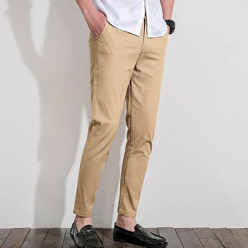 Men’s Chino Pants – Slim Fit – Zip Fly – Full Length Versatile Style