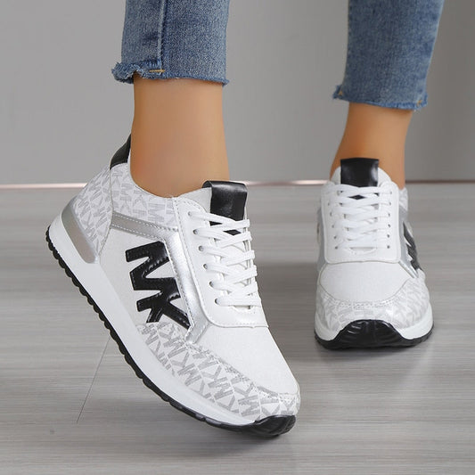 Women’s Sneakers – Low-Top Mesh – Cushioned Sole – Casual Athletic Fit