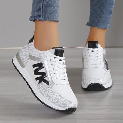 Women’s Sneakers – Low-Top Mesh – Cushioned Sole – Casual Athletic Fit