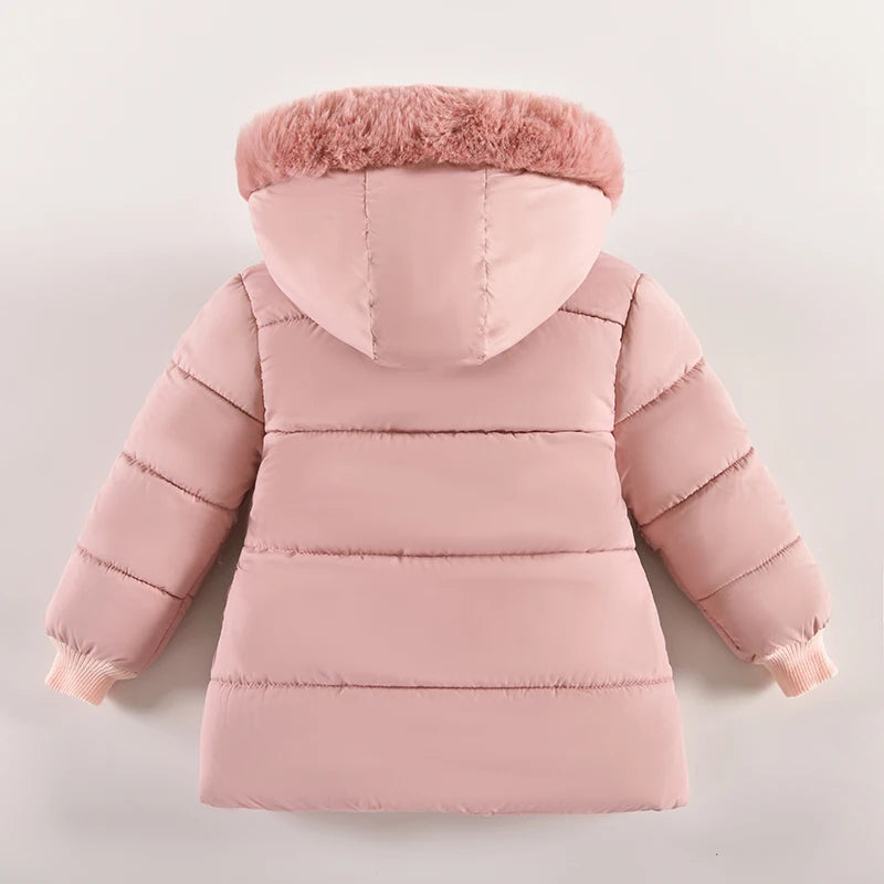 Women's casual outdoor coat with faux fur collar hood