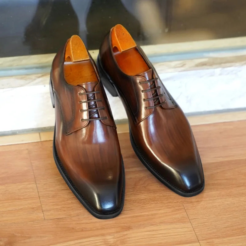 Men's Oxford Shoes - Closed Lacing - Formal Dress Shoes