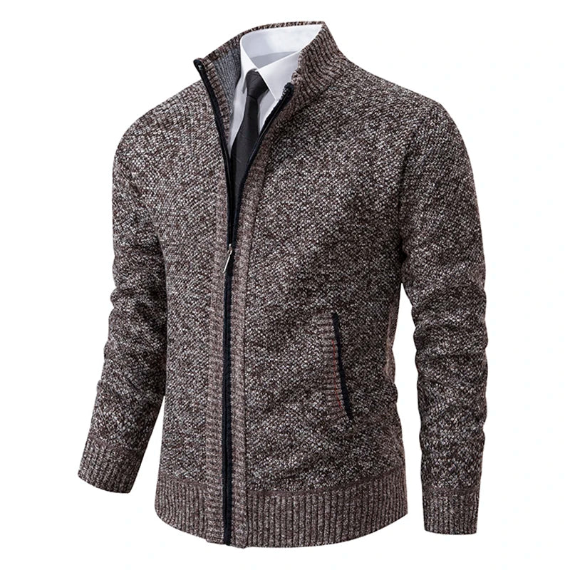 Men’s Fleece Vest – Slim Fit – Stand Collar – Full Zip – Soft Warm Layering Piece