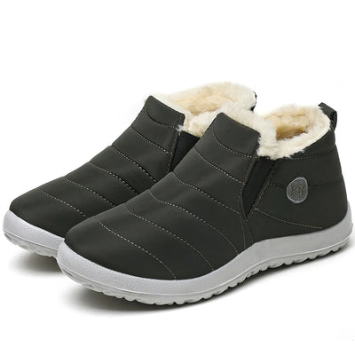 Women’s Ankle Boots – Fur Lined – Slip-On – Water Resistant – Supportive Sole