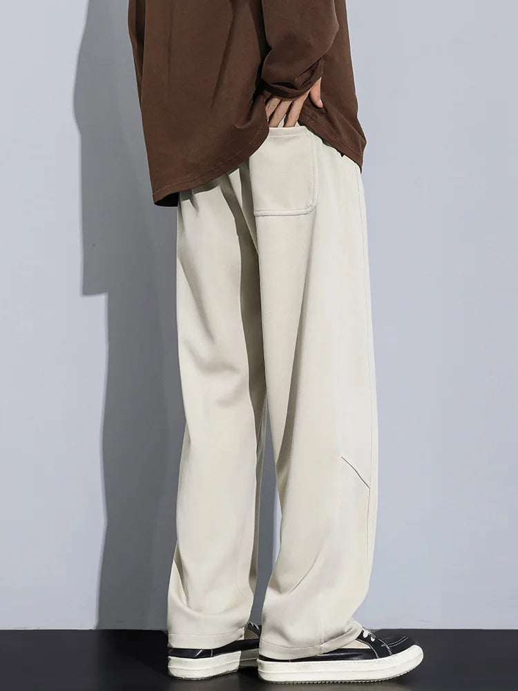 Men’s Relaxed Fit Trousers - Soft Cotton Blend - Drawstring Waist - Casual Everyday Wear