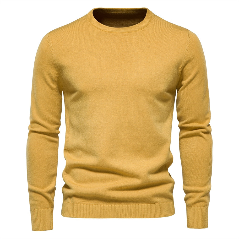 Men’s knitted sweater with ribbed cuffs