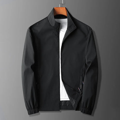 Men’s Jacket – Slim Fit – Lightweight – Stand Collar – Zippered Pockets – Elastic Cuffs