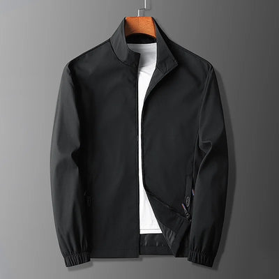 Men’s Jacket – Slim Fit – Lightweight – Stand Collar – Zippered Pockets – Elastic Cuffs