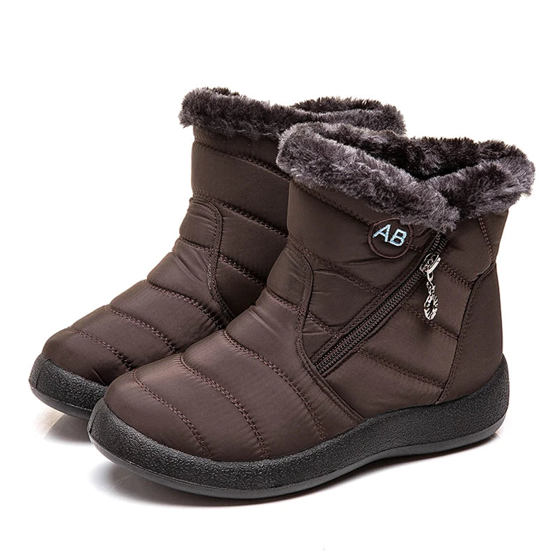Women’s Casual Boots – Waterproof Mid Ankle – Soft Fur Lining – Zipper Closure – Supportive