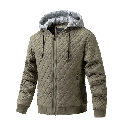 Men's windproof jacket with detachable hood