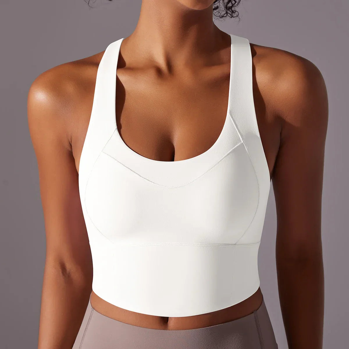 Women’s Sports Bra – Snug Fit – Racerback – Scoop Neck – Breathable Stretch Blend