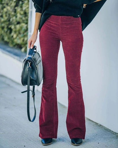 Women’s Flare Trousers – High Waist – Tailored Fit – Soft Stretch – Seamless Front