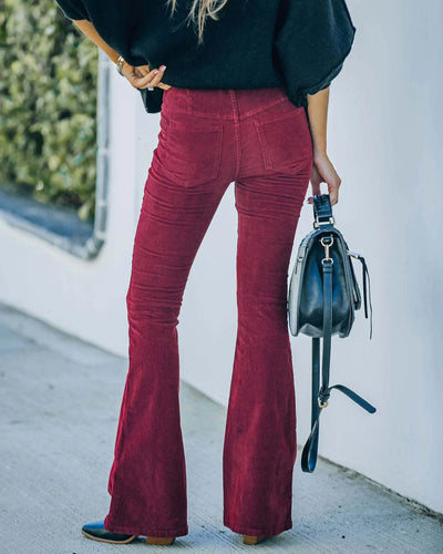 High-Waist Flare Pants for Women - Stretch Fit, All-Season, Chic & Comfortable