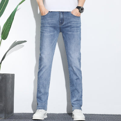 Men’s Straight-Leg Jeans – Mid-Rise Waist – Classic Five-Pocket Design – Durable Denim