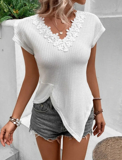 Elegant v-neck shirt top for women