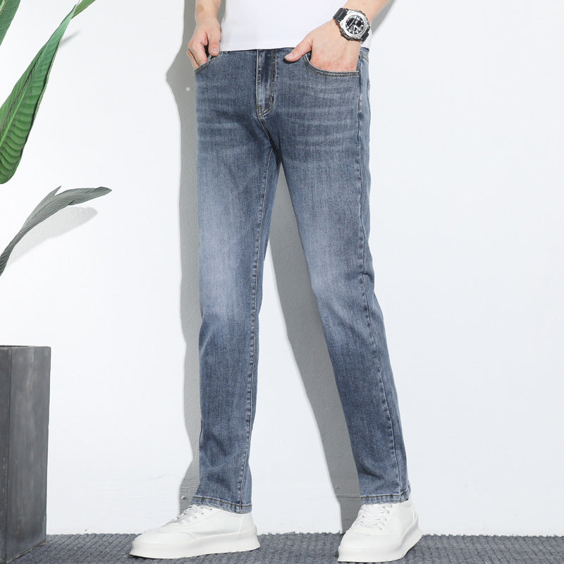 Men’s Straight-Leg Jeans – Mid-Rise Waist – Classic Five-Pocket Design – Durable Denim