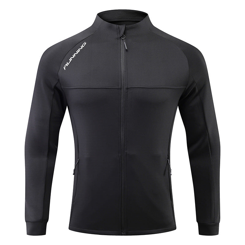 Men's Running Jacket - Lightweight Breathable - Full Zip - Zippered Pockets - Athletic Fit
