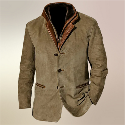 Men's casual button coat vintage winter coat