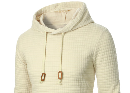 Men's casual check pattern hoodie sweatshirt