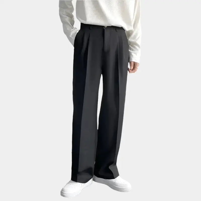 Men’s Trousers – Wide Leg – Relaxed Fit – Pleated Front – Lightweight Casual Wear