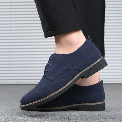 Men’s Oxford Shoes - Suede Finish - Brogue Detailing - Formal Smart Casual Wear