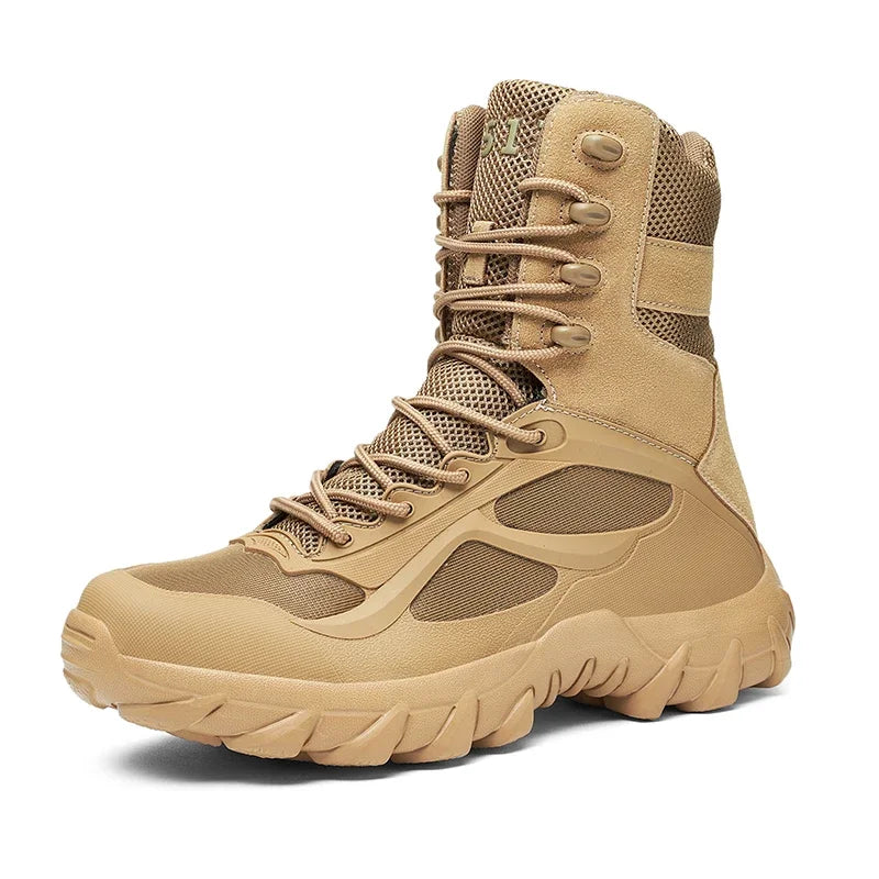 Men’s Tactical Boots – Waterproof – Ankle Support – Breathable Mesh – Rugged Grip Sole