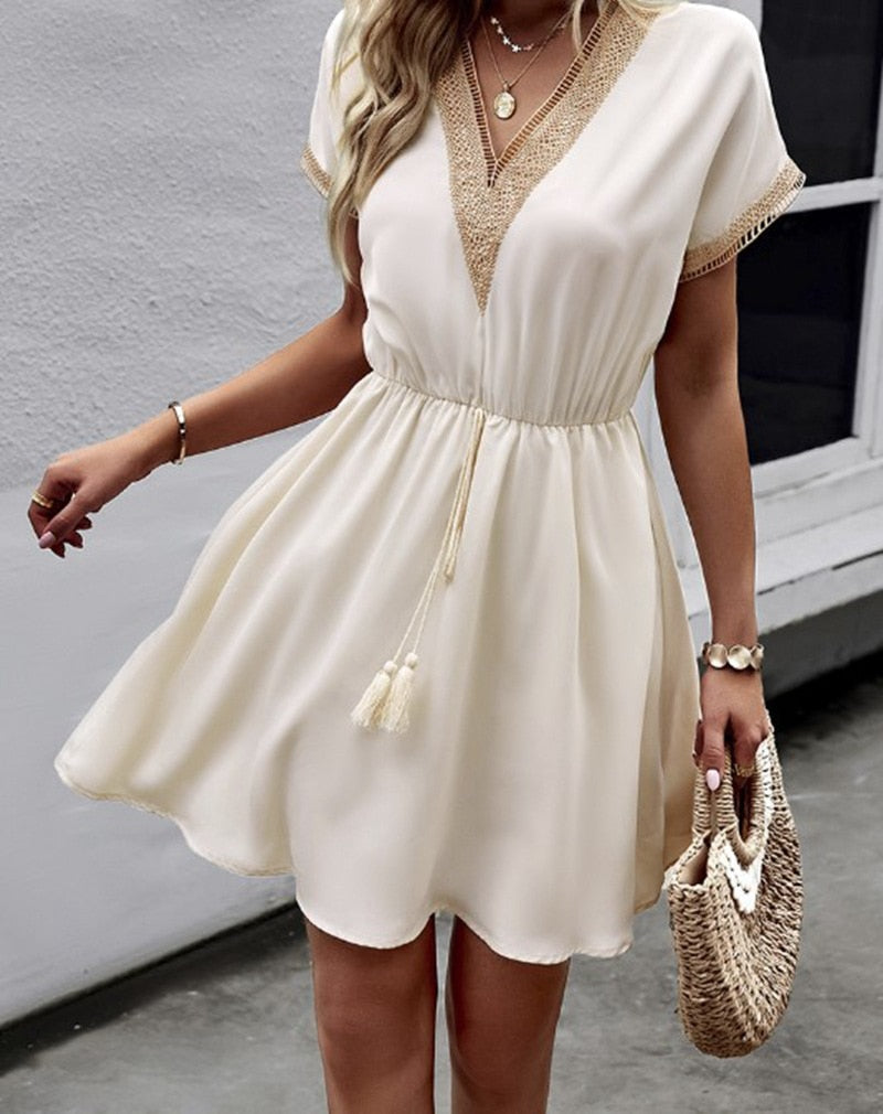 Women's Breathable Cotton Midi Dress