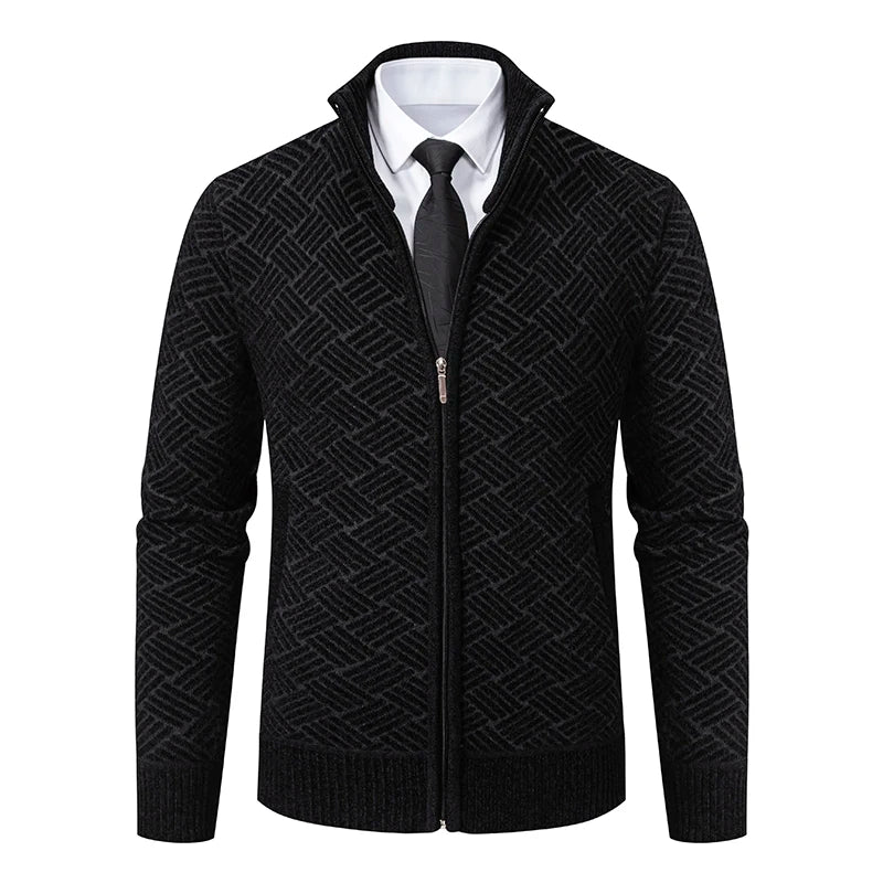 Men’s casual jacket with knitted sleeves