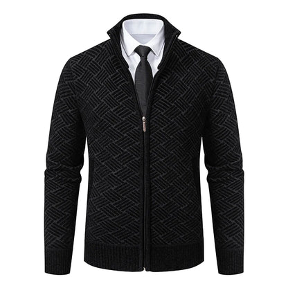 Men’s casual jacket with knitted sleeves