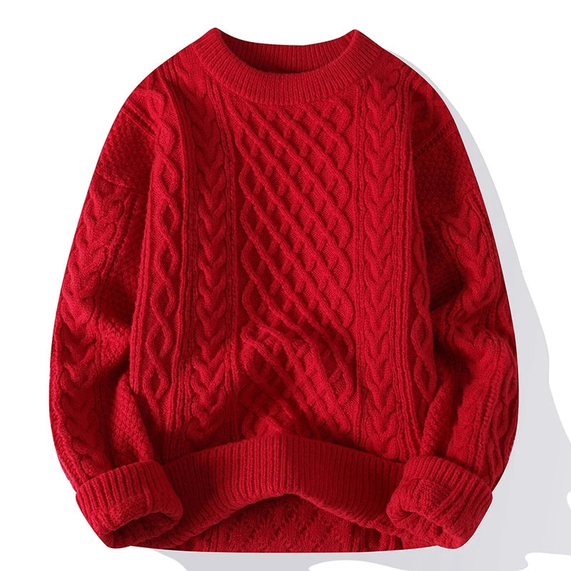 Men's warm cable knit sweater